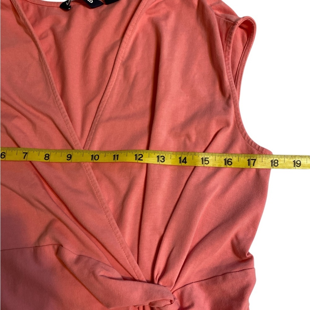 Elegant Coral Casual Wrap Sundress Dress sz 10-12 medium - Picture 3 of 4